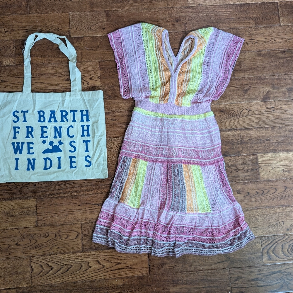 NWT Cecilia Prado Hand Knit Summer Dress Beach Coverup Runway Show Size S
